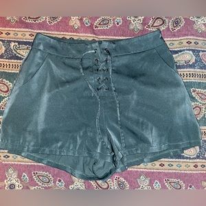 Forever21 Green satin shorts